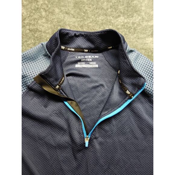 Tek Gear DryTek Women’s Blue Workout Long-sleeve Pullover 1/4 Zip Size M FLAWS - Picture 5 of 10